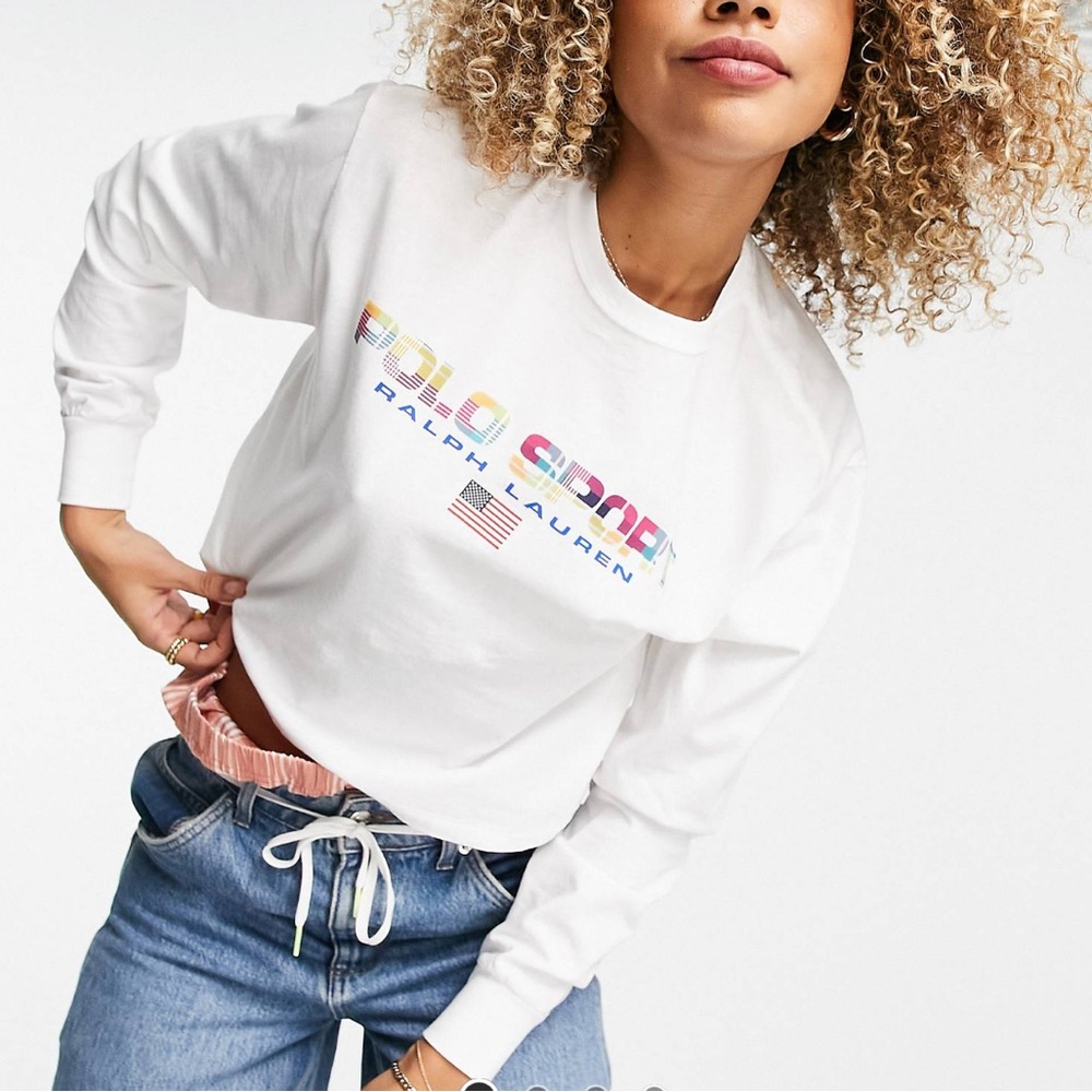 POLO RALPH LAUREN Sport Logo sweatshirt in white